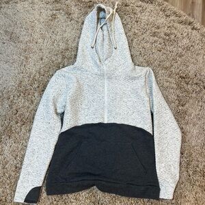 Women’s grey and white quarter zip hoodie